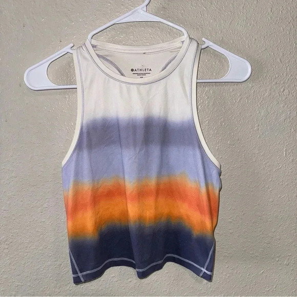 Athleta Colorful Shanti Racerback Printed Crop Top Womens XS - Picture 1 of 6